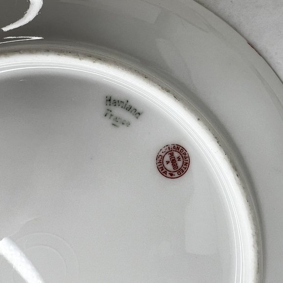 6 Haviland W A Pickard Porcelain Salad Plates Gold Band Black Lines France VTG - Picture 5 of 15